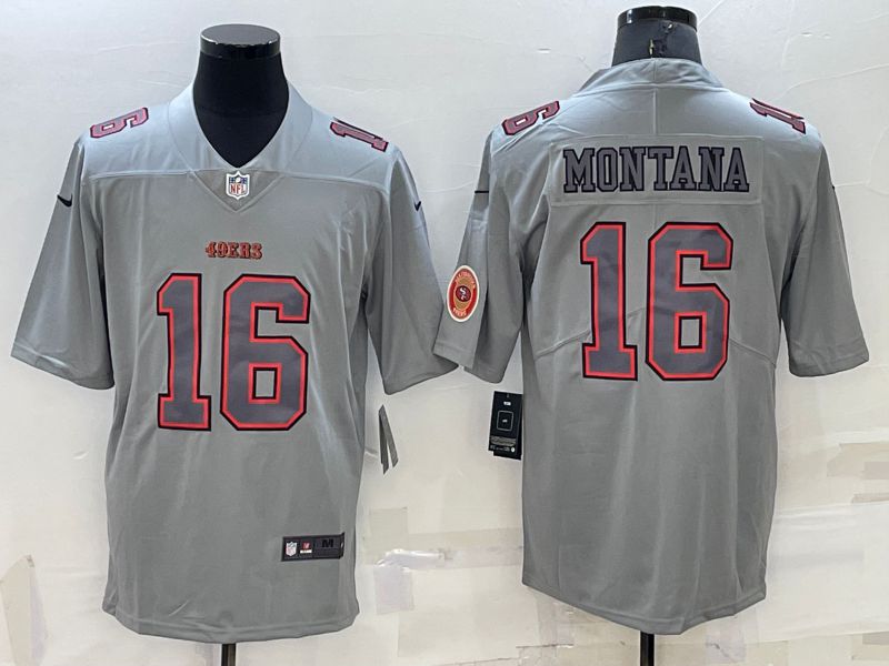 Men San Francisco 49ers #16 Montana Grey 2022 Nike Limited Vapor Untouchable NFL Jersey->oakland raiders->NFL Jersey